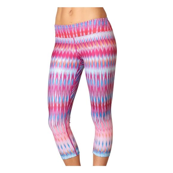Prana Roxanne Leggings Women Medium Mid Rise Fitted Pink Blue White New - Picture 1 of 6